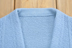 Vintage 1970s Blue Knitted Cardigan Sweater