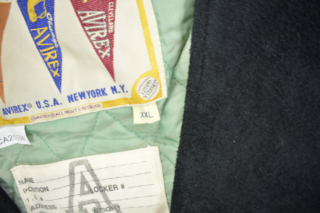 Vintage 1990s Avirex Varsity Sports Suede Vest