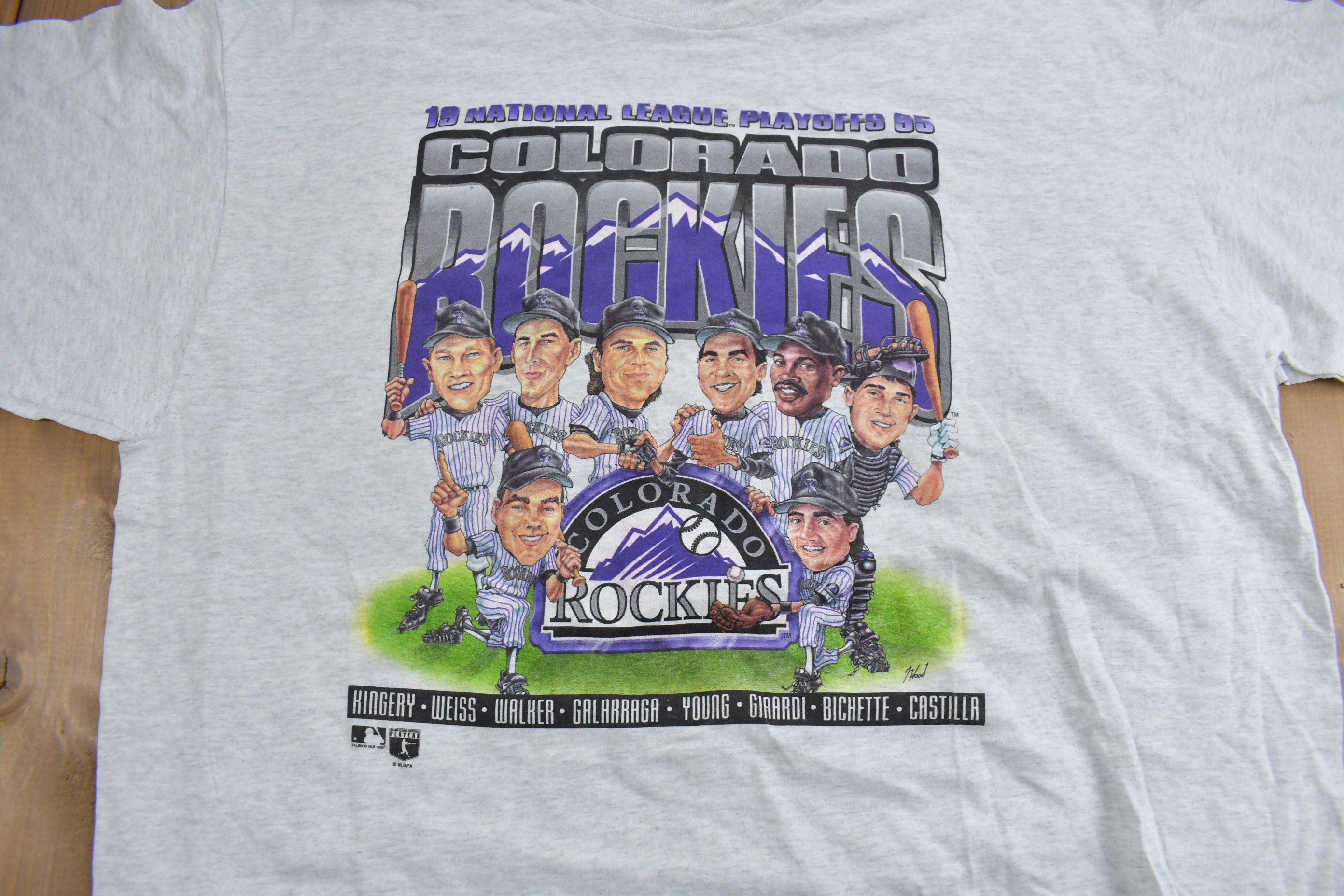 Vintage 1995 Colorado Rockies MLB Big Head Graphic T Shirt