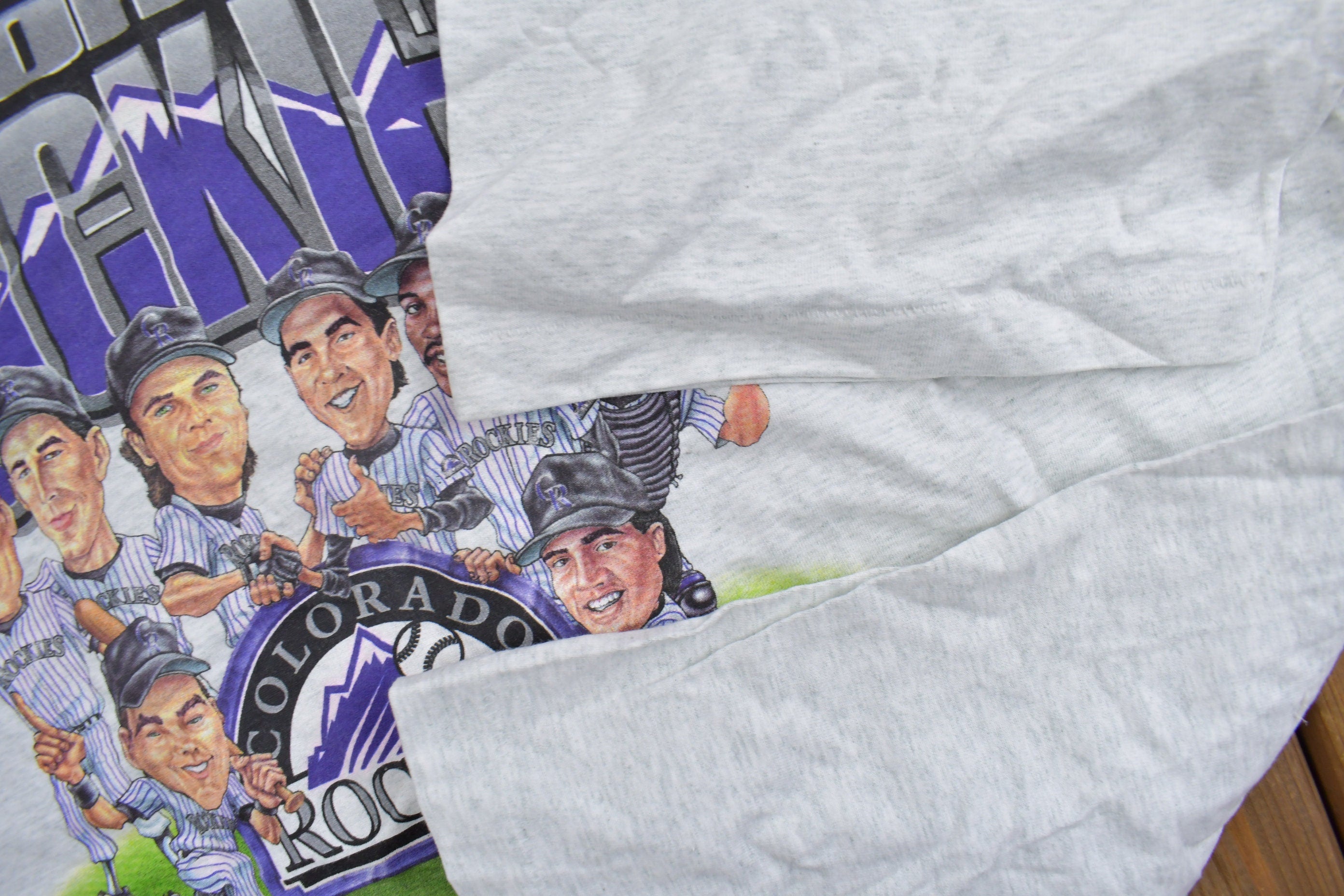Vintage 1995 Colorado Rockies MLB Big Head Graphic T Shirt