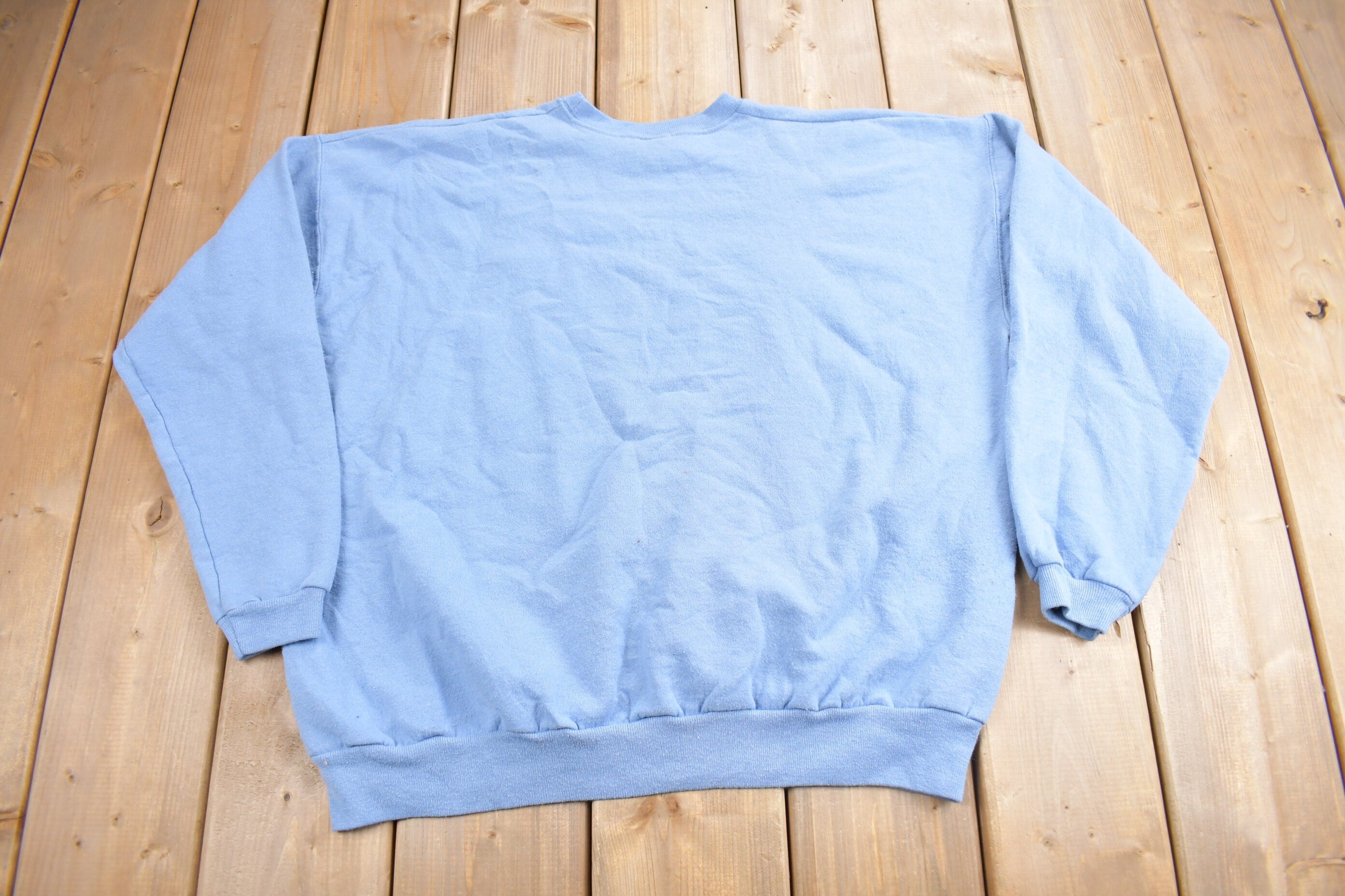 Vintage 1990s Light Blue Blank Hanes Herway Crewneck Sweatshirt