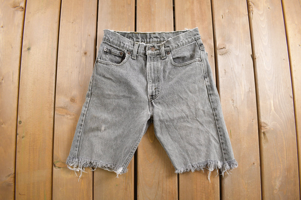 Vintage 1980s Levi's 505 Grey Light Wash Cut Offs