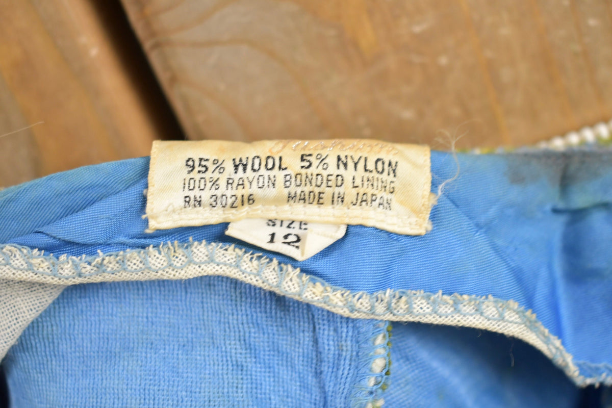 Vintage 1960s Wool Plaid Flared Pants Size 28 x 27.5