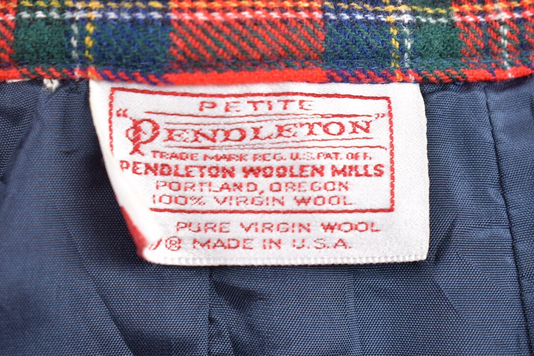 Vintage 1970s Petite Pendleton Plaid Skirt Size 25 x 23