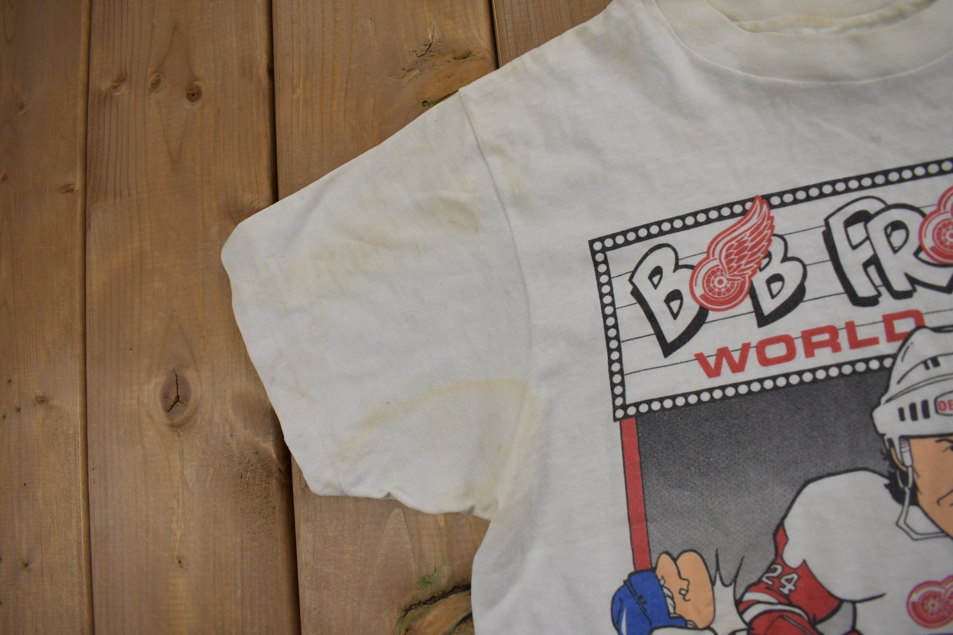 Vintage 1988 Detroit Red Wings Bob Probert Knock Out Champ T-Shirt