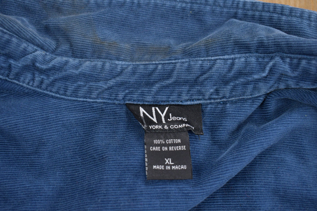 Vintage 1990s NY Jeans Blank Corduroy Button Up Shirt