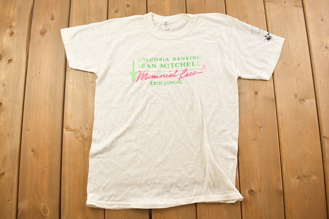 Vintage 1990s 13th Annual Jean Mitchell Memorial Race Graphic T Shirt
