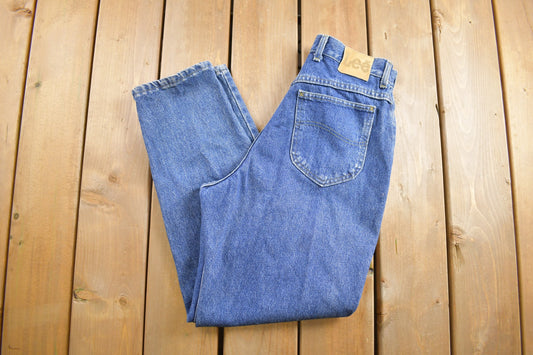 Vintage 1980s LEE Blue Jeans Size 28 x 28.5 / Streetwear Fashion / Denim / Made In USA / 80s / 12 Short