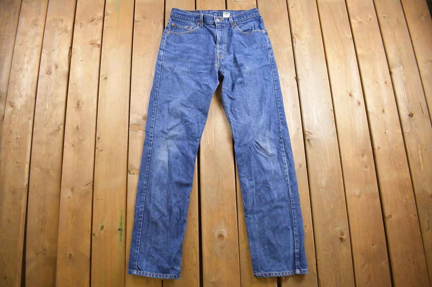 Vintage 1990s Levi's 505 Red Tab Jeans Size 32 x 33.5 / Blue / Mid Wash / Vintage Denim  / Made In USA / 80s Levi's / Straight Leg