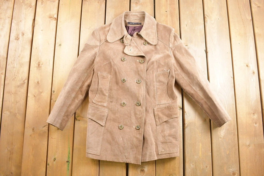 Vintage 1960s Suede Leather Long Coat