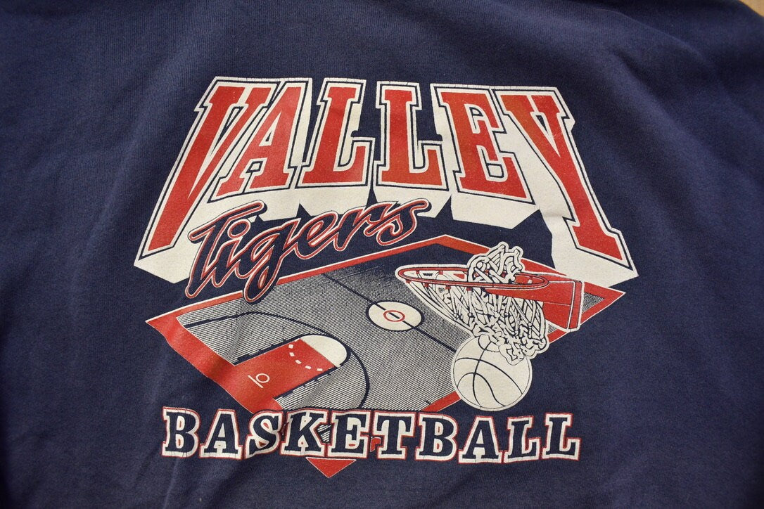 Vintage 1990s Valley Tigers Basketball Russell Collegiate Crewneck / Basketball / NCAA Sweatshirt / Sportswear / Americana / Vintage Sports