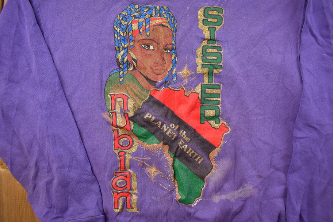 Vintage 1990s Sister Nubian Crewneck Sweatshirt / 90s Crewneck / Made In USA / Streetwear / Essential