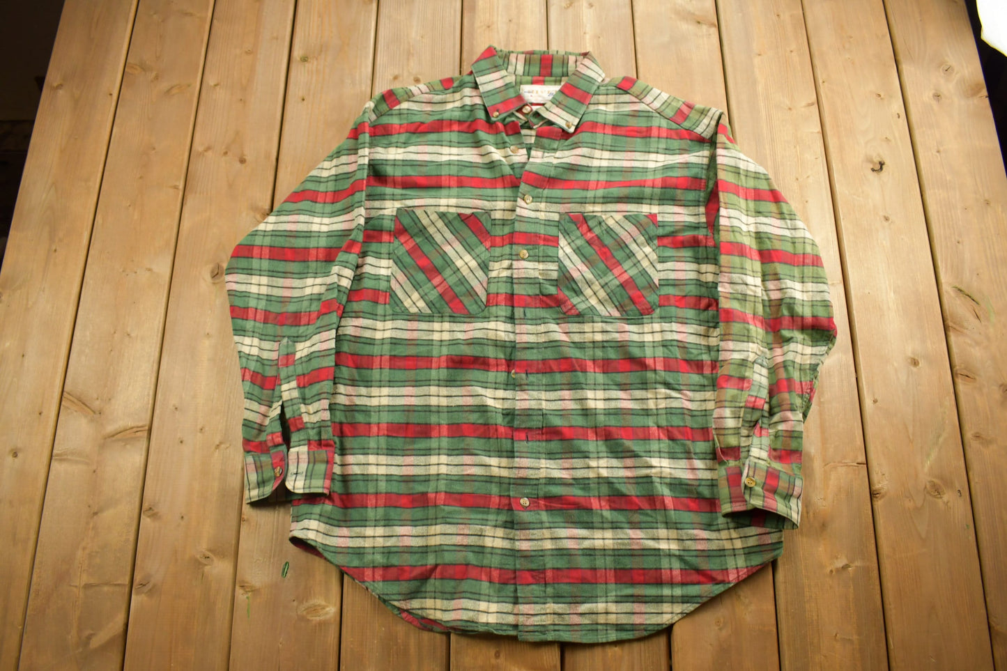 Vintage 1990s Riverbrand By Arrow Plaid Flannel Button Up Shirt / 1990s Button Up / Vintage Flannel / Plaid Shirt / Button Down