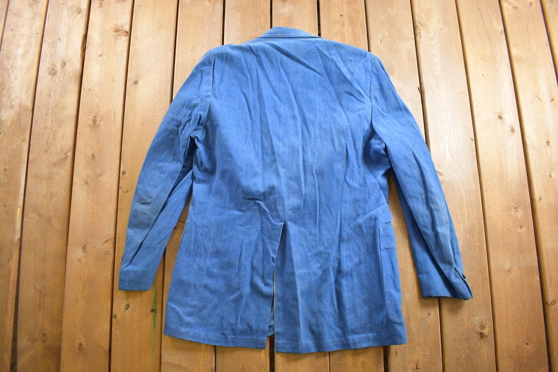 Vintage 1990s Light Weight Denim Button Up Blazer Jacket