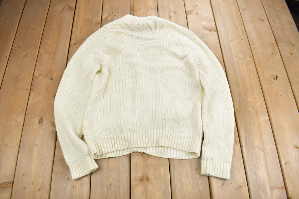 Vintage 1970s 3D Cable Knit Cardigan Sweater