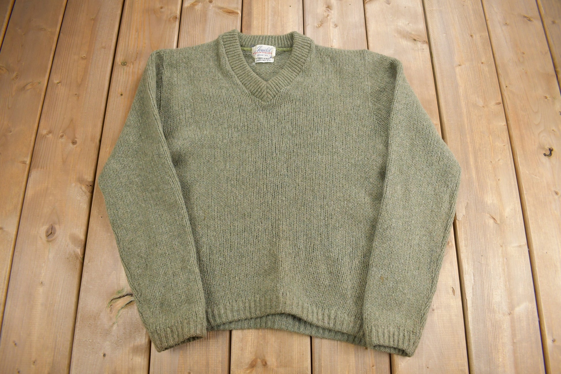 Vintage 1950s Jersild Knit V Neck Sweater