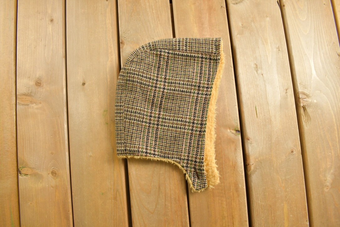 Vintage 1970s Duntex Zoeppritz Fur Lined Plaid Wool Long Coat