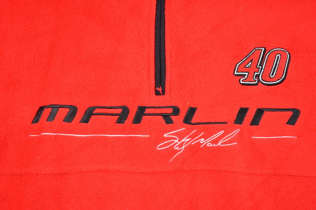 Vintage 1990s Sterling Marlin Quarter Zip Fleece Sweater / Sportswear / Streetwear / Athleisure / Vintage Nascar / Chase Authentics