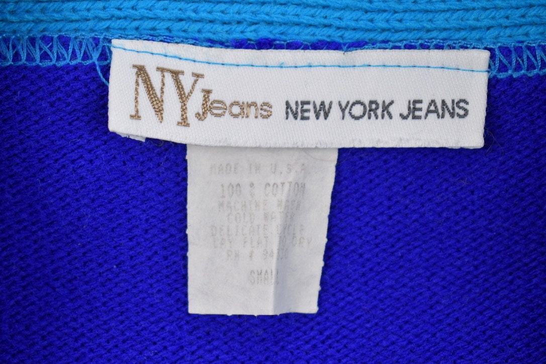 Vintage 1960s New York Jeans Knitted Cardigan Sweater