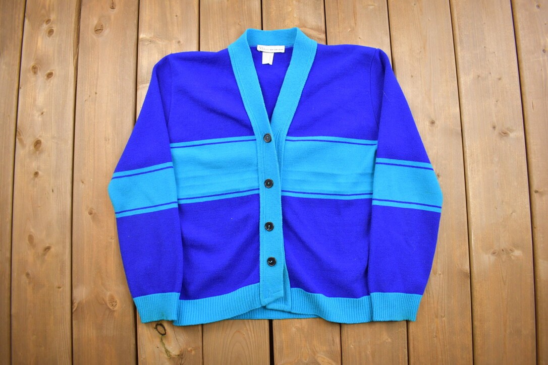 Vintage 1960s New York Jeans Knitted Cardigan Sweater