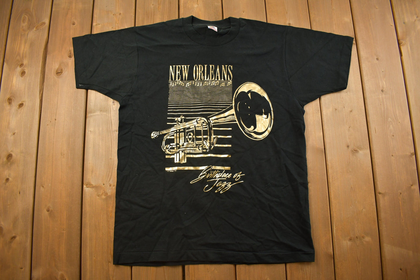 Vintage 1990s New Orleans &quot;Birthplace Of Jazz&quot; T-Shirt / 90s / Streetwear Fashion / Made In USA /Vacation Tee/Travel & Tourism/Single Stitch