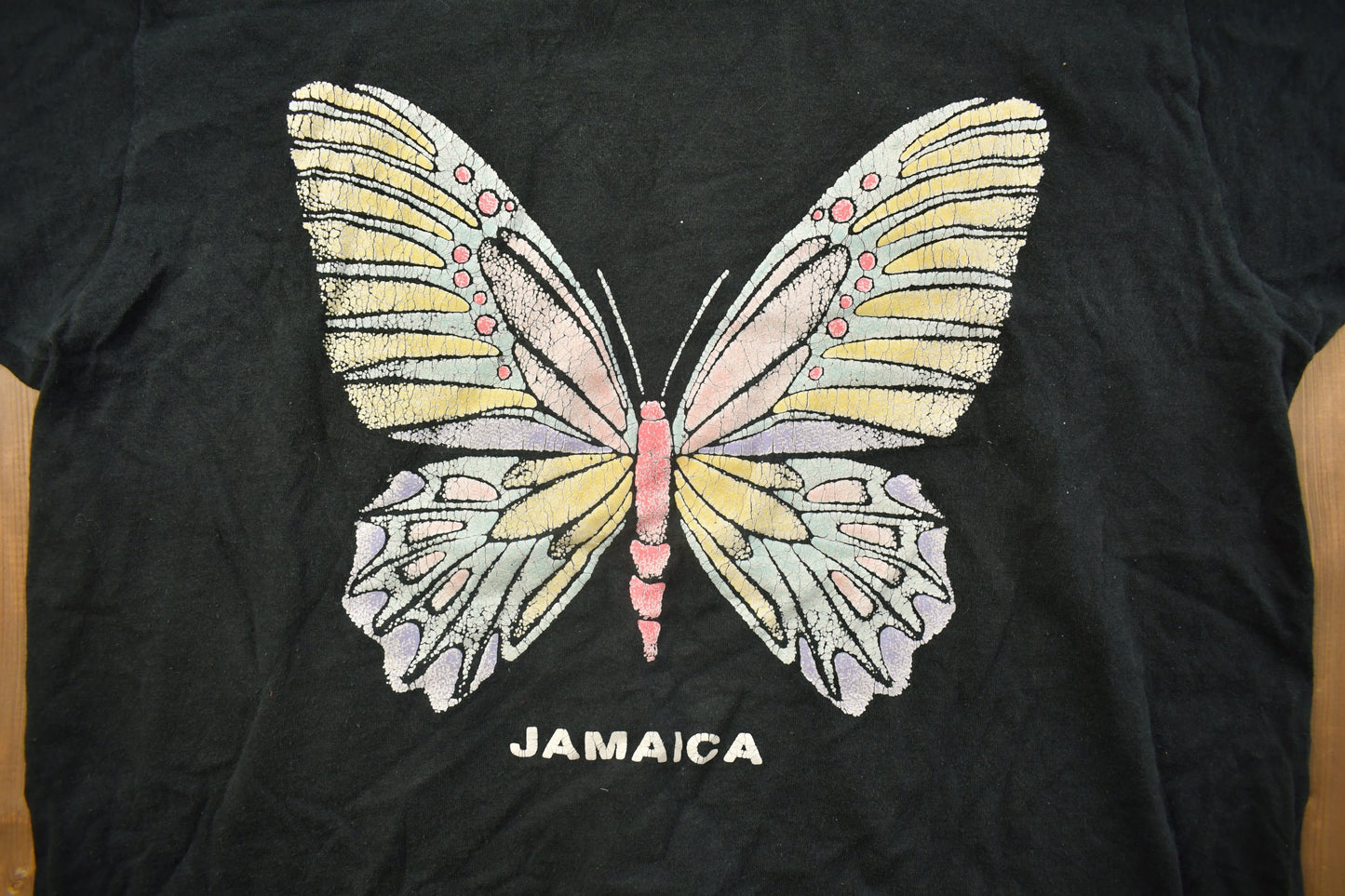 Vintage 1990s Jamaica Butterfly Travel T-Shirt  / 90s / Single Stitch /Streetwear Fashion / Made In USA / Vacation Tee / Travel & Tourism