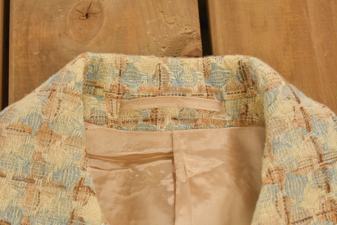 Vintage 1960s Houndstooth Full Length MOD Over Coat