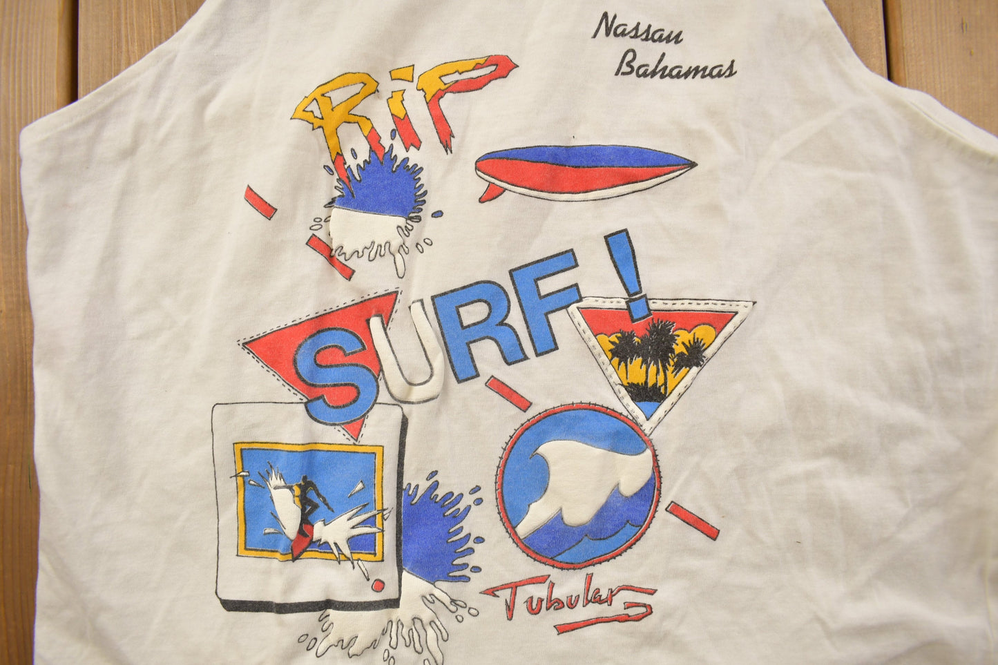 Vintage 1990s Rip Surf Graphic Tank Top / Vintage Tank Top / Streetwear / Graphic Tee / Made In USA / Surfing / Vintage Sports