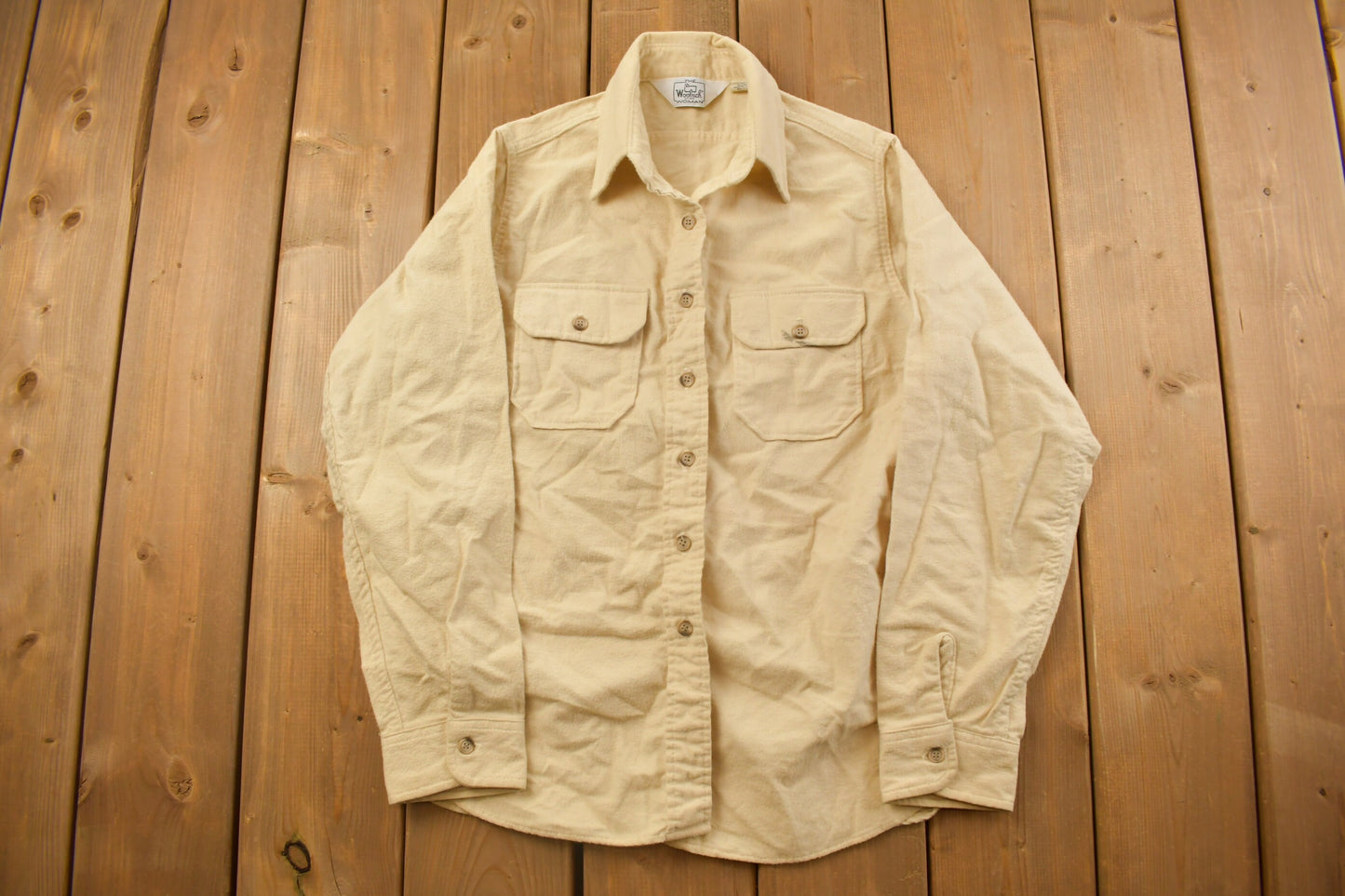 Vintage 1990s Woolrich Woman Blank Button Up Shirt / 1990s Button Up / Vintage Flannel / Basic Button Up / Women's Shirt / Woolrich