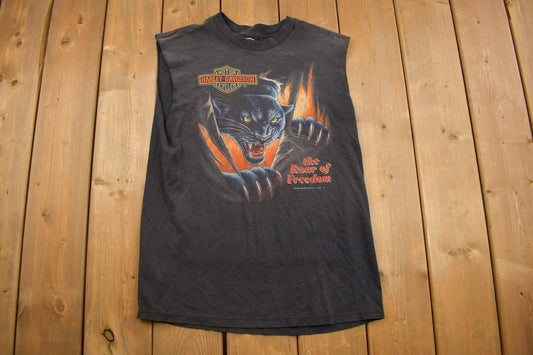Vintage 1992 The Roar Of Freedom Harley Davidson Tank Top / Made In USA / Biker Tee / Souvenir T Shirt / Vintage Tank Top
