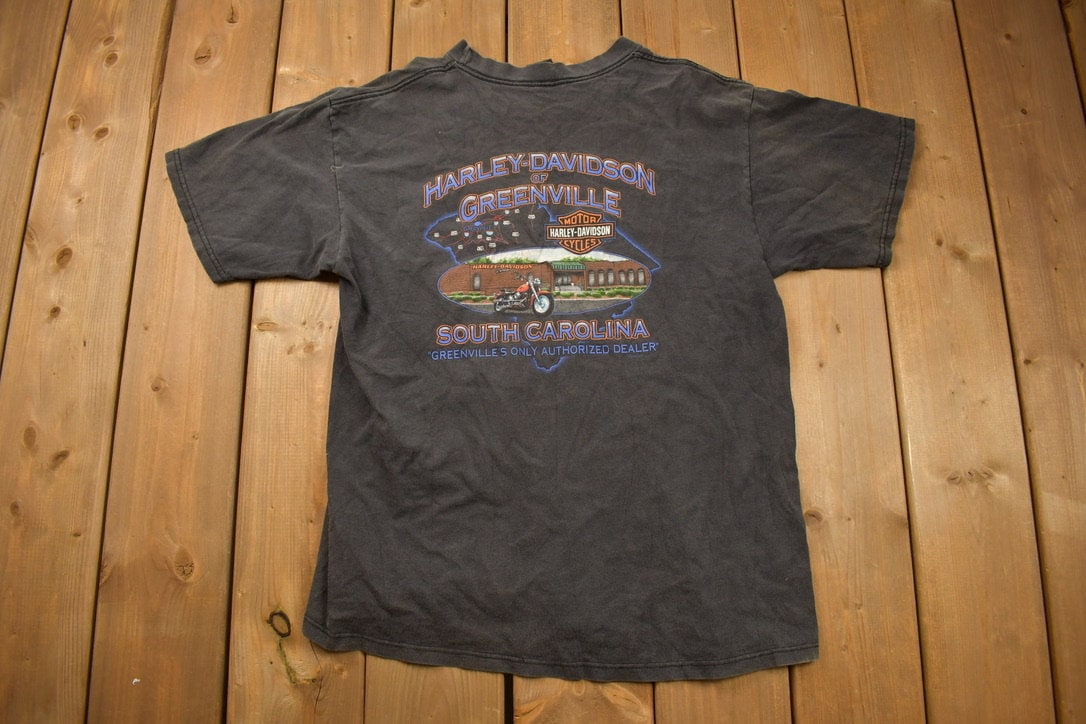 Vintage 1990s Harley Davidson South Carolina Flaming Eagle T-Shirt / Made In USA / Biker Tee / Souvenir T Shirt / Animal Tee