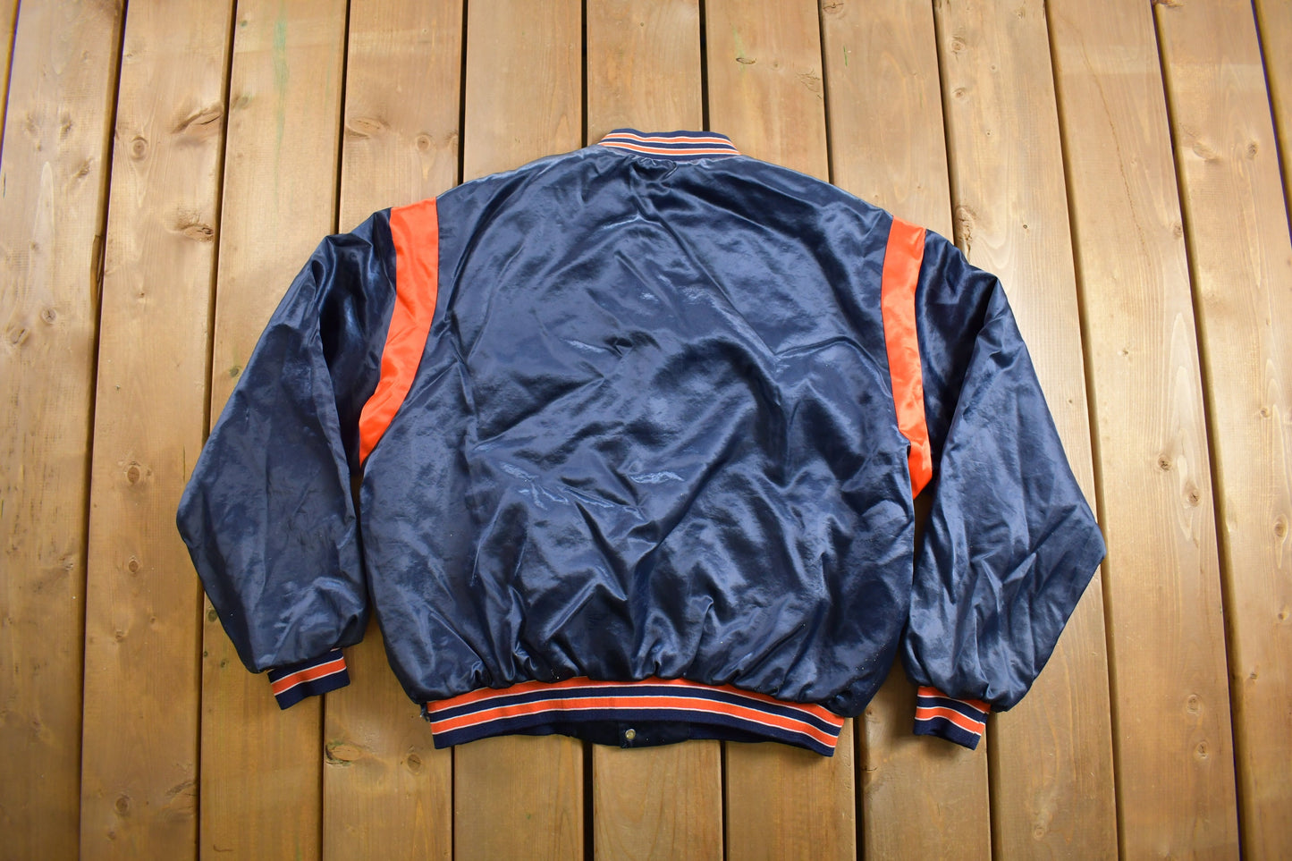 Vintage 1980s Chicago Bears NFL Satin Bomber Jacket / Swingster / Athleisure / Streetwear / Authentic Pro Line By Starter / Patchwork / USA