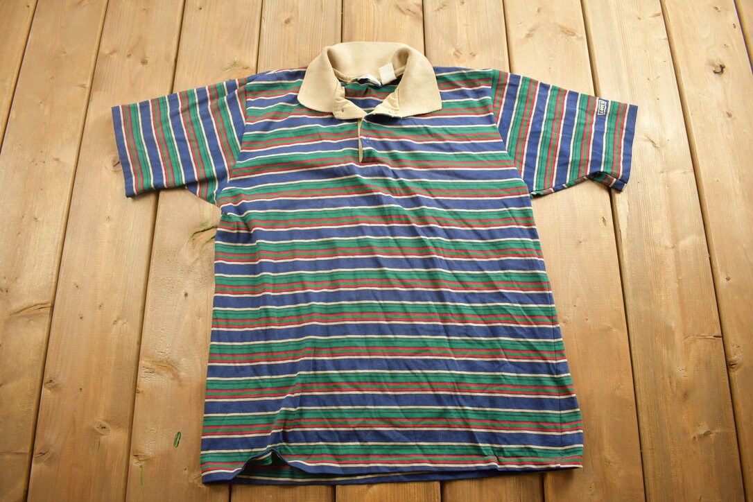 Vintage 1990s Levi's Striped Collard T-Shirt