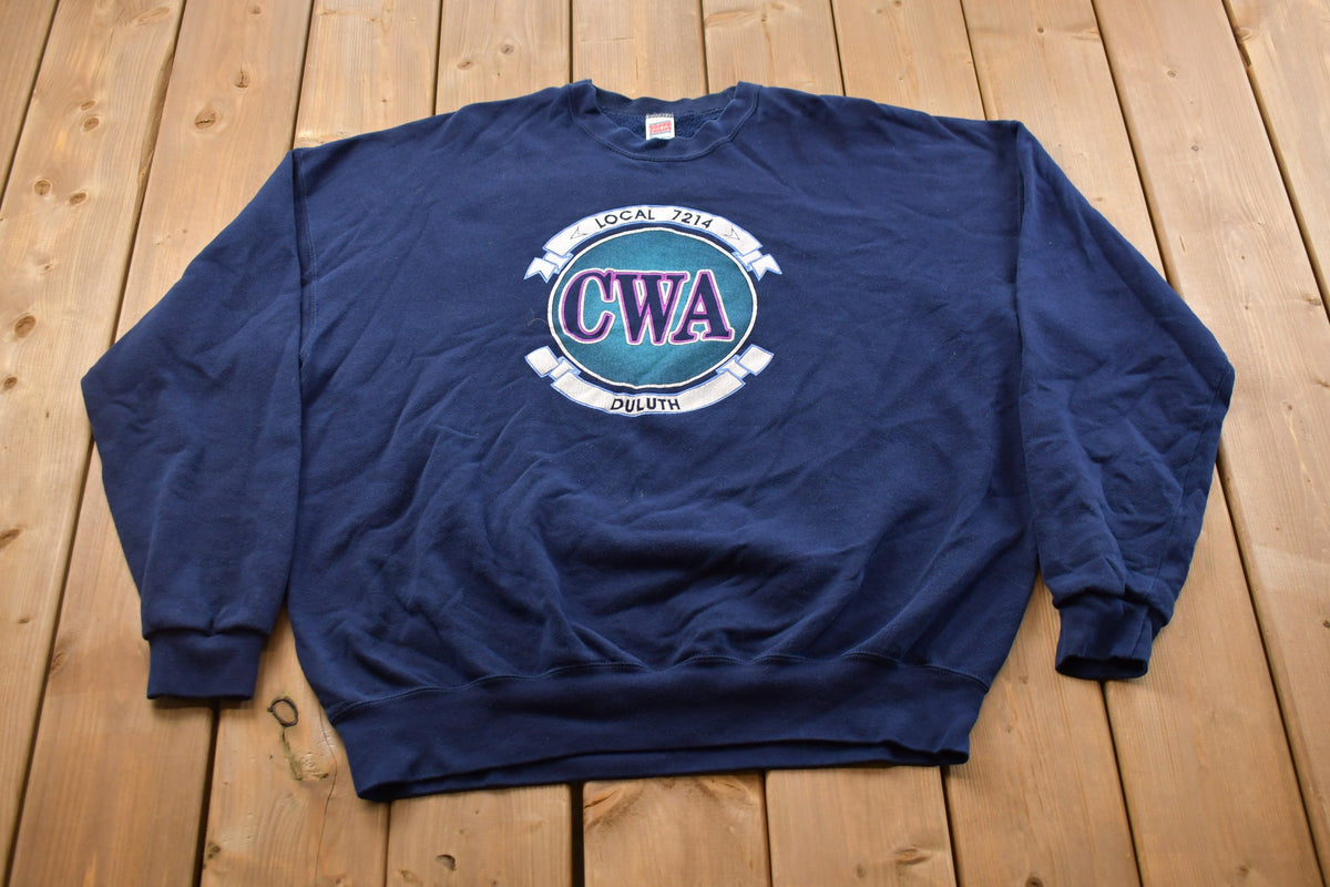 Vintage 1990s CWA Duluth Minnesota Local 7214 Union Crewneck Sweatshirt