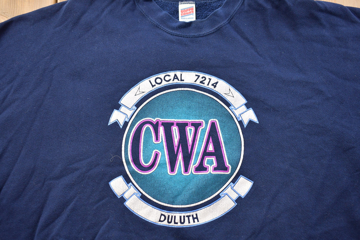 Vintage 1990s CWA Duluth Minnesota Local 7214 Union Crewneck Sweatshirt