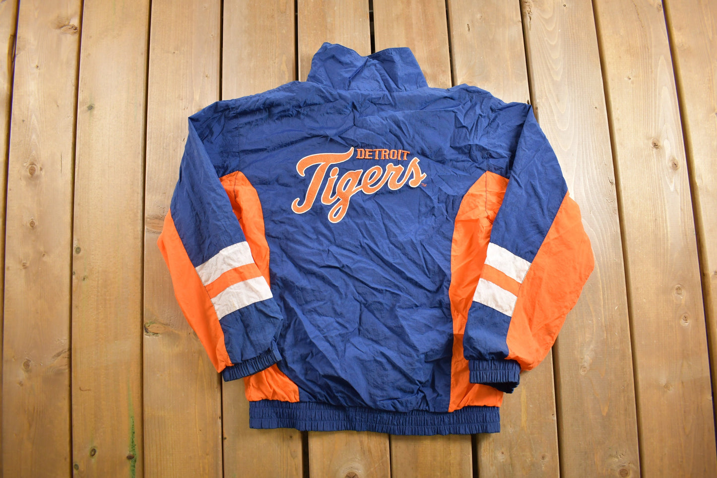 Vintage 1980s Detroit Tigers MLB Windbreaker Jacket / Zip Up / Athleisure / Stadium Apparel / Embroidered / Patchwork / Streetwearz