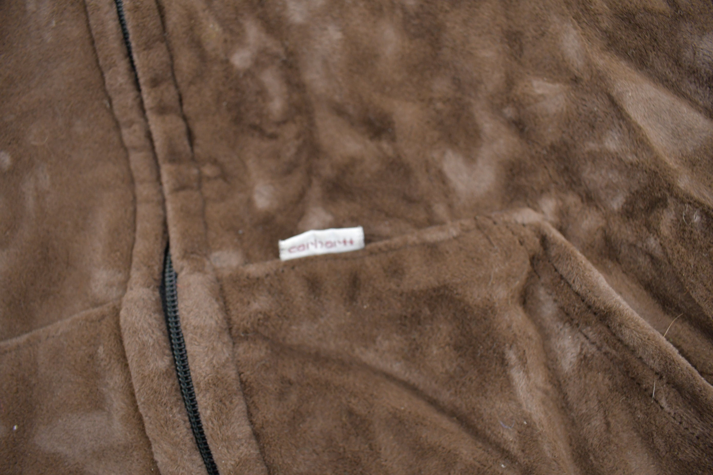Vintage 1980s Carhartt Rugged Outdoor Wear Fleece Lined Velvet Hoodie