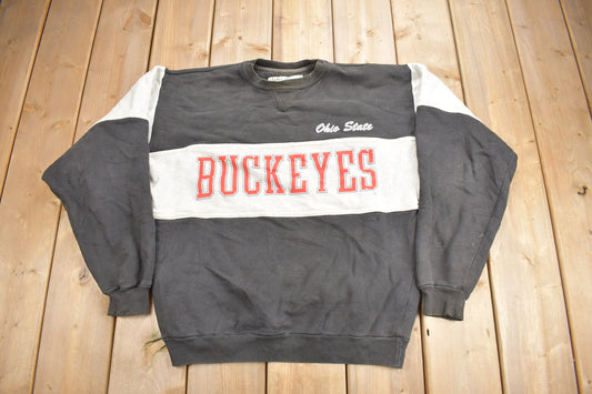 Vintage 1990s Ohio State University Buckeyes Collegiate Sweater / Color Block / NCAA Sweatshirt / Sportswear / Americana