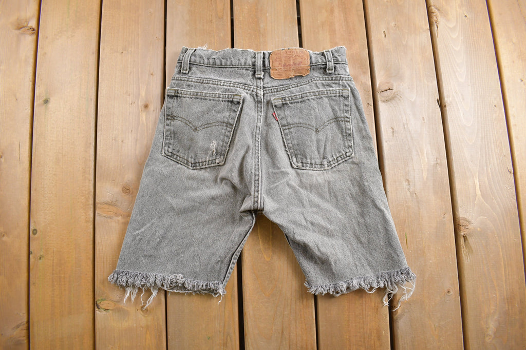 Vintage 1980s Levi's 505 Grey Light Wash Cut Offs