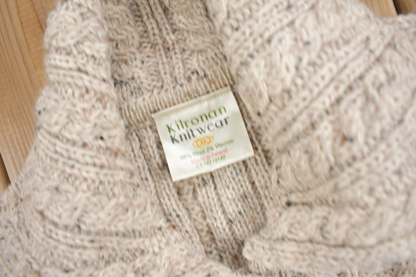 Vintage 1990s Kilronan 100% Wool Cable Knit Sweater / Vintage Cardigan / Outdoorsman / Vintage Knit / Winter Sweatshirt / Made In Ireland