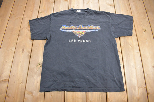 Vintage 1990s Harley Davidson Motorcycles Las Vegas T-Shirt / Single Stitch / Made In USA / Biker Tee / Souvenir T Shirt / Cafe Racer