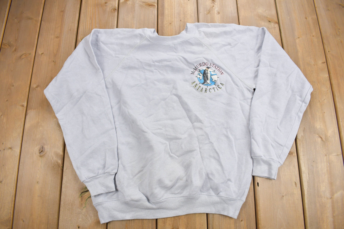 Vintage 1990 Antarctica McMurdo Station Crewneck Sweatshirt / 90s Crewneck / Souvenir Sweater / Made In USA / Travel And Vacation