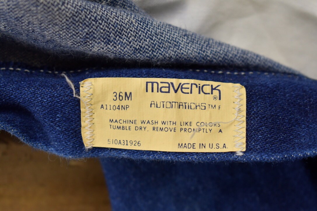 Vintage 1980s Maverick Denim Jeans Size 34 x 29 / Made in USA / American Vintage / Vintage Pants / Western Style