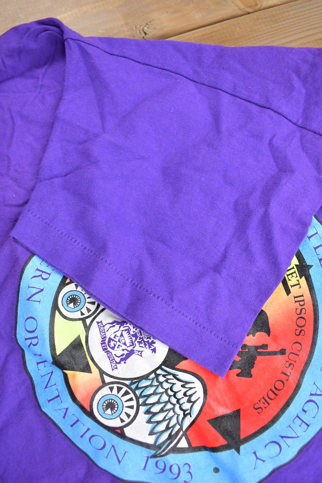 Vintage 1990s Off Campus International Agency Western Orientation Graphic T Shirt