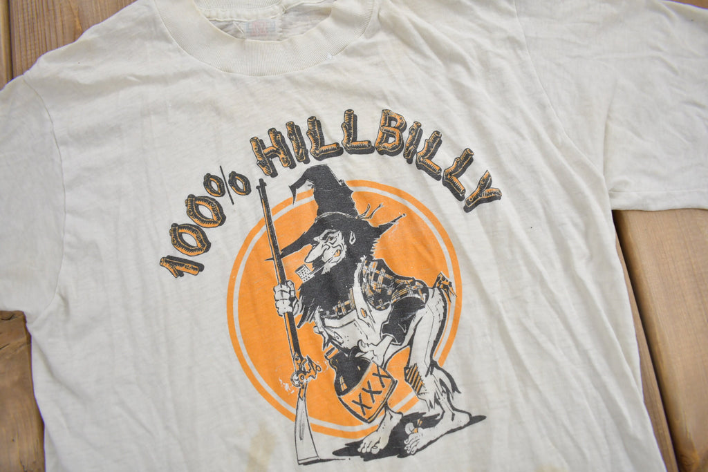Vintage 1970s 100% Hillbilly Graphic T Shirt