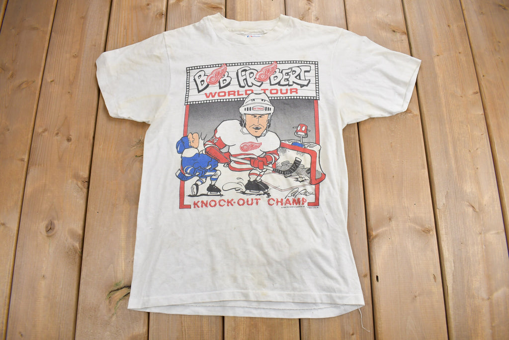 Vintage 1988 Detroit Red Wings Bob Probert Knock Out Champ T-Shirt