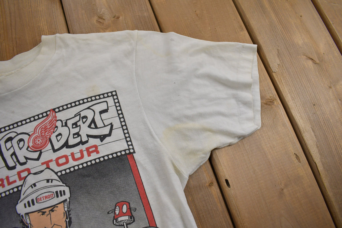 Vintage 1988 Detroit Red Wings Bob Probert Knock Out Champ T-Shirt
