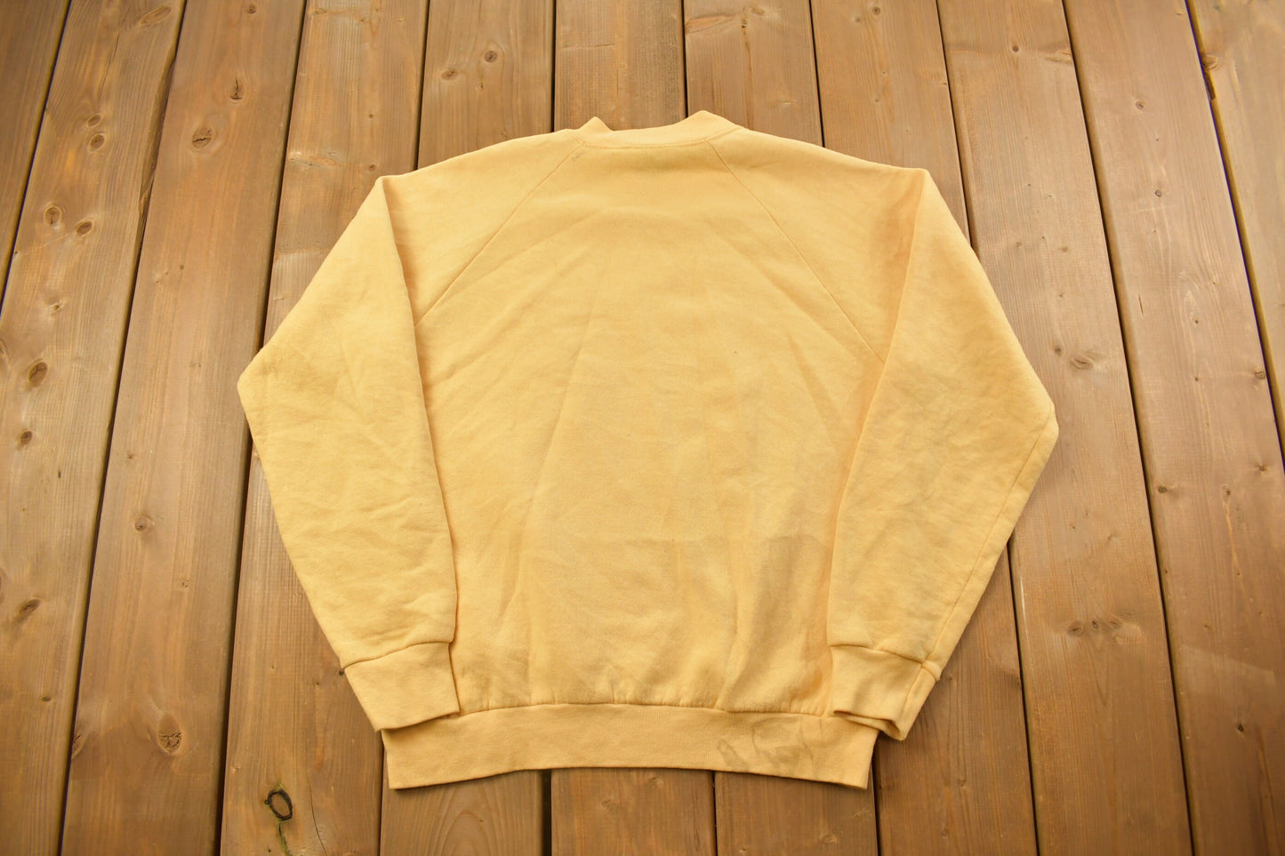 Vintage 1990s Fruit Of The Loom Yellow Blank Crewneck Sweatshirt / 90s Crewneck / Essential / Streetwear / 90s Blank