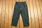 Vintage 1960s Wool Plaid Pants Size 33 x 26