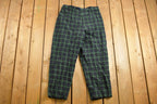 Vintage 1960s Wool Plaid Pants Size 33 x 26